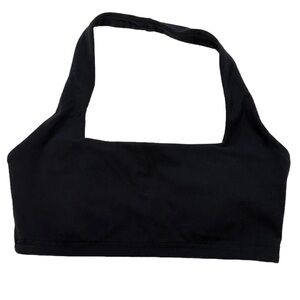 NWOT Buffbunny Sports Bra Size Medium Revolution Halter Open Back Onyx Black